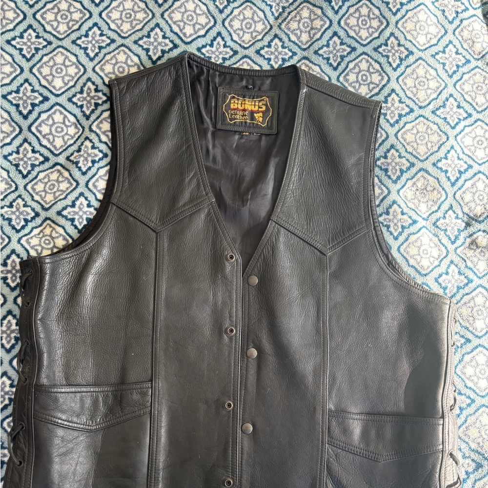 Black Leather Vest for Men